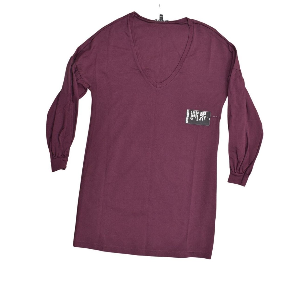 NEW Express Red Sweater Dress Size S Rayon, Knee-Length V Neck