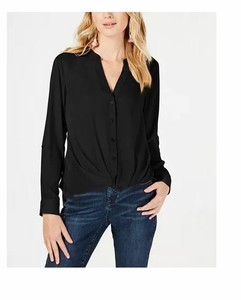 sheer black button up top