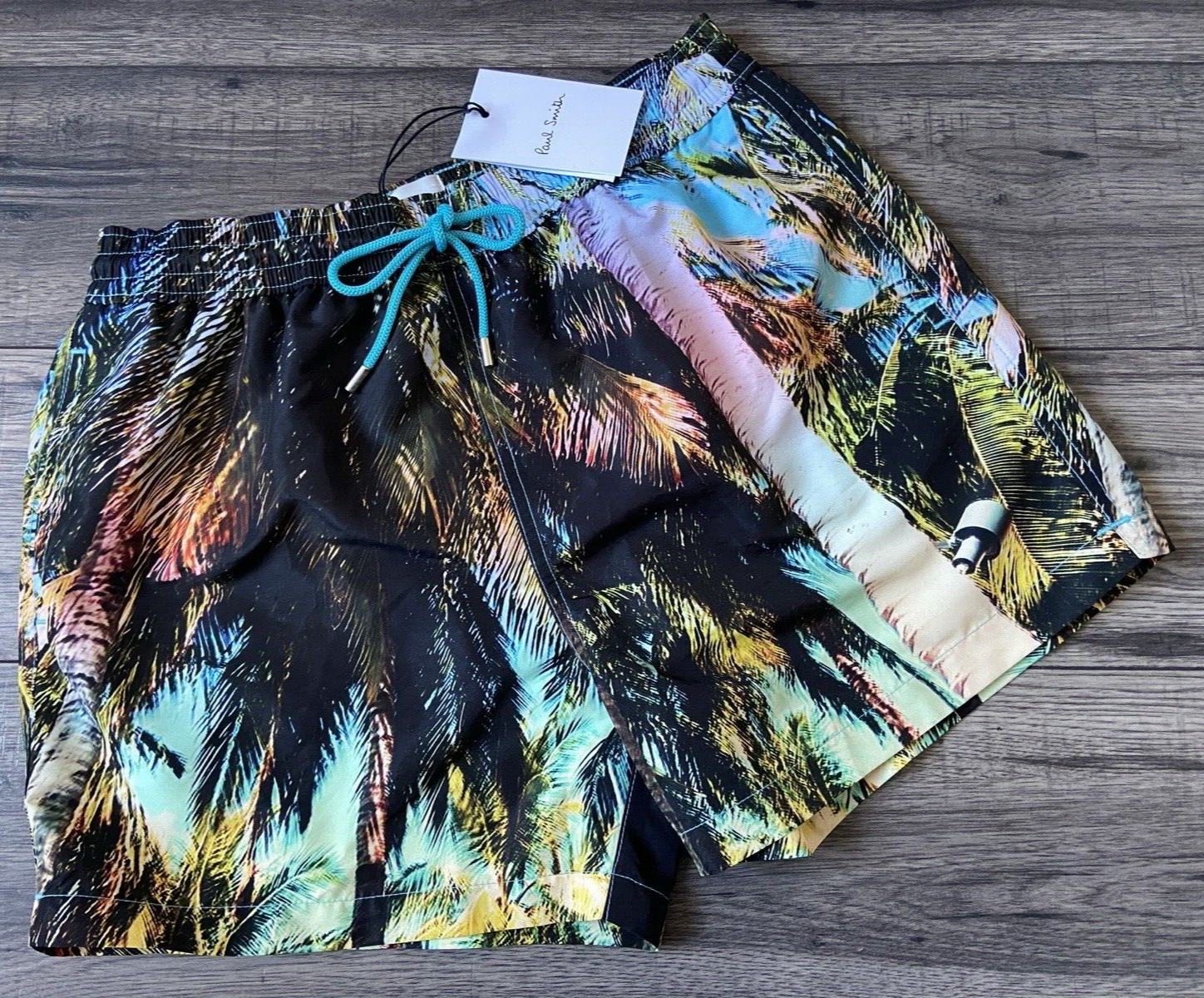 PAUL SMITH SWIM SHORTS PALM TREE PRINT SIZE S RETAIL £150 BNWT