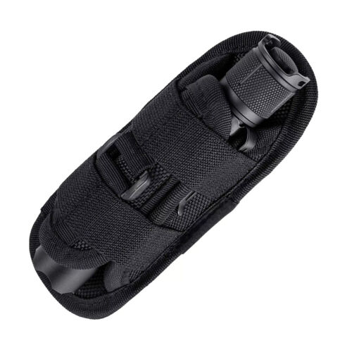 Tactical LED Flashlight Pouch Holster Carry Case with 360 Degree Rotatable Clip