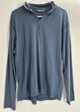 Smartwool Men’s Merino Wool Blue Quarter Zip Size M-XL Flawed