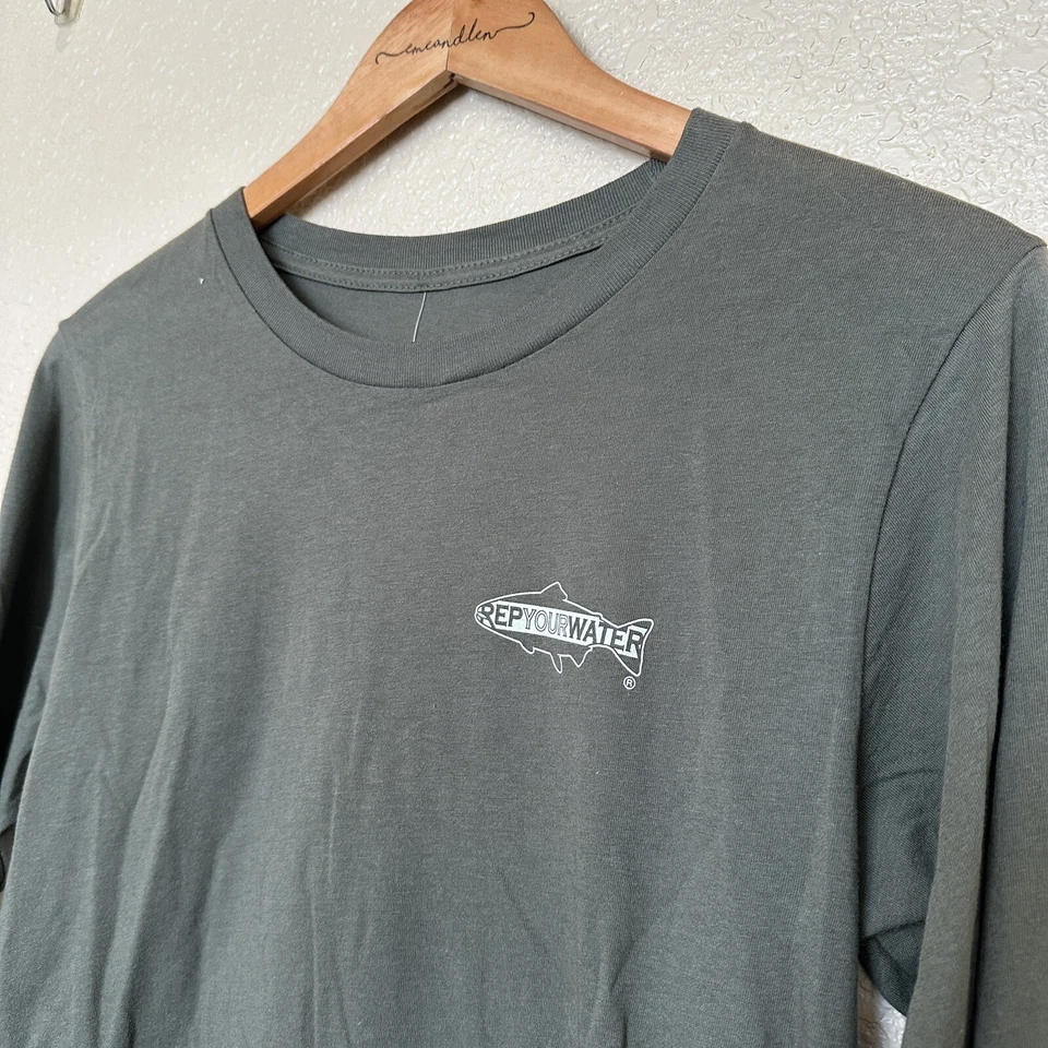 Camisa de pesca Rep Your Water Colorado manga larga espalda gráfica bolsillo golpe pequeña Foto 3 de 4