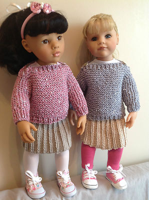 Puppen Mode Kleidung Strickmuster passend für 18'' Puppe. SEHR EINFACHES STRICKEN. KNM 69 