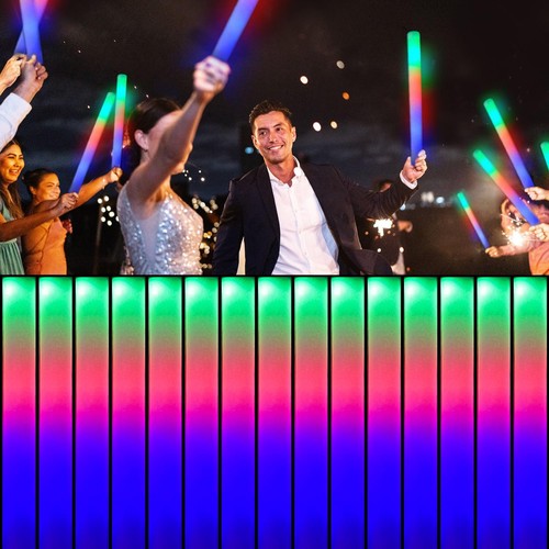 32 PCS Foam Glow Sticks, Fun Colorful Flashing, LED Light-up Party Supplies f...