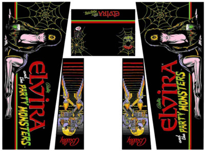 Elvira And The Party Monsters Pinball Machine CABINET Decal Set