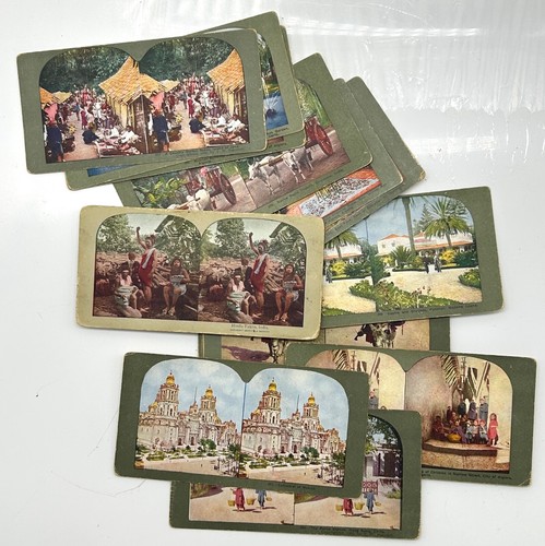Vintage Colorized Stereo View Cards of INTERNATIONAL Scenes -Lot of 18