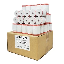 2-1/4" X 75' THERMAL PAPER 50 ROLLS VERIFONE VX520 CORE LESS  CREDIT CARD ROLLS