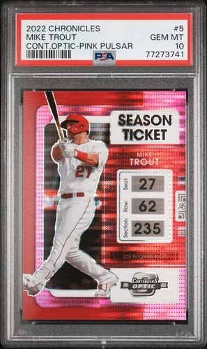 2022 Chronicles Contenders #5 Mike Trout PSA 10 Pink Pulsar Season Ticket *
