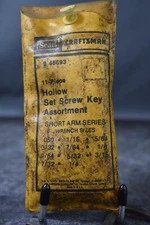 Vintage Craftsman Hollow Set Screw Key Assortment, Short Arm Series Wrench