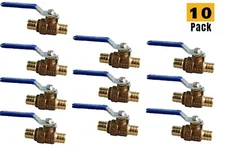 10Pcs Heavy Duty 1/2" Pex Brass Full Port Water Stop ShutOff Ball Valve LF cUPC