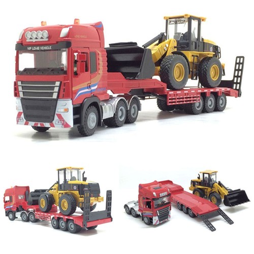 1:50 Flatbed Truck with Loader Truck Toys Set Diecast Construction Vehicle Model - Picture 6 of 6