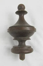 Victorian wood turned post finial 4-3/4 in - antique French architectural 1800's