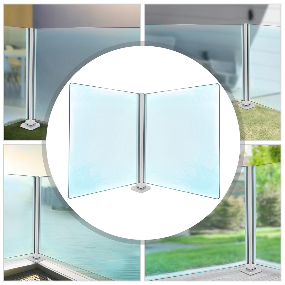 Glass Railing Post 91cm Corner Post Stainless Steel Balustrade for