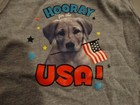 GARANIMALS INFANT GRAY ONE PIECE 4TH OF JULY HOORAY USA FLAG DOG SIZE 12 MONTHS — photo 2