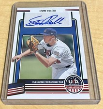 STONE RUSSELL 2023 USA Stars & Stripes Auto BLUE INK RC ROOKIE CARD AUTOGRAPH