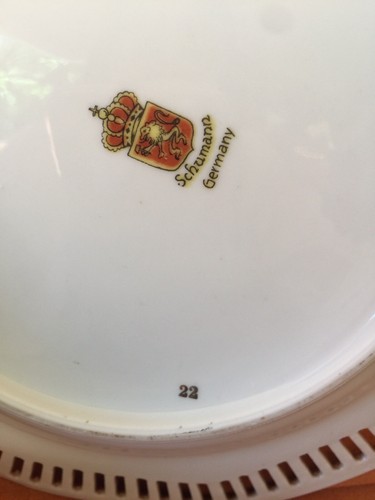Schumann Azberg Porcelain Reticulated Plate Amazing Portrait Lady Germany 8’’ - Picture 5 of 6