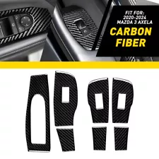 Real Carbon Fiber Interior Cover Dash Trim Kit For Mazda 3 Axela 2020-2024 B