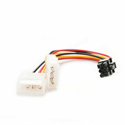 IDE Molex to 6Pin PCI Express PCI-E Video Card Power Adapter Cable W TRACKING #