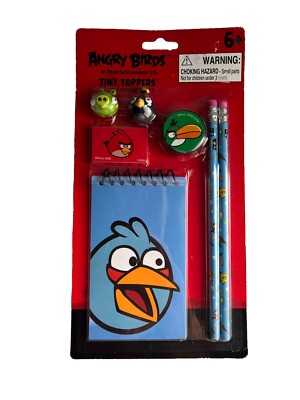 Angry Birds ROVIO Tiny Toppers (2) Eraser Memo Pad Pencils & Sharpener Ages 6+