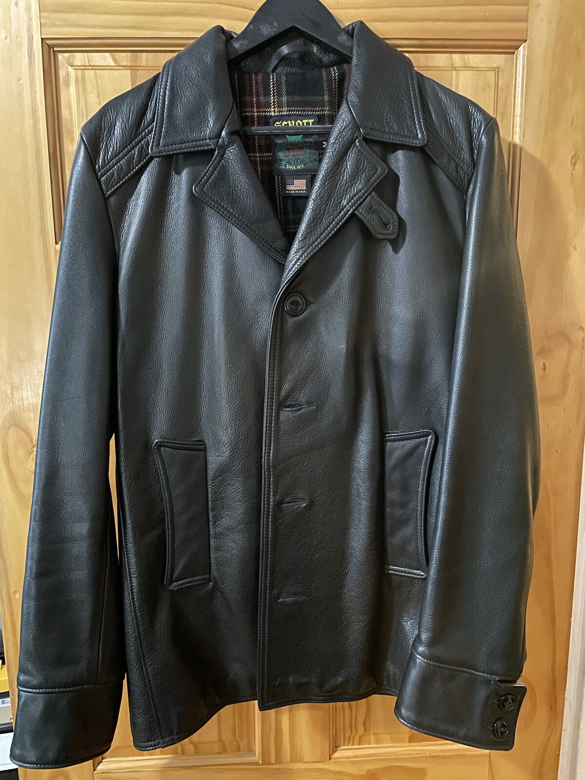 Schott Car Coat Schott Leather Men's USA Made “Car Coat” Style