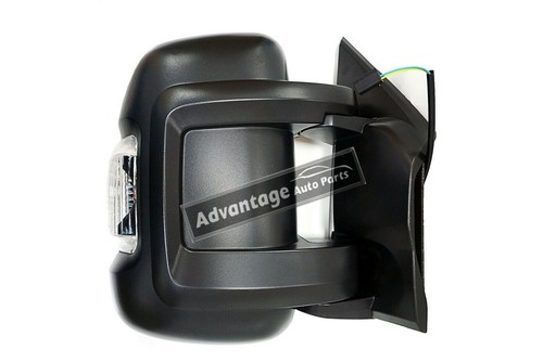 Citroen Relay Van 2006-On Short Arm Manual Black Wing Door Mirror Drivers Side - Picture 3 of 5
