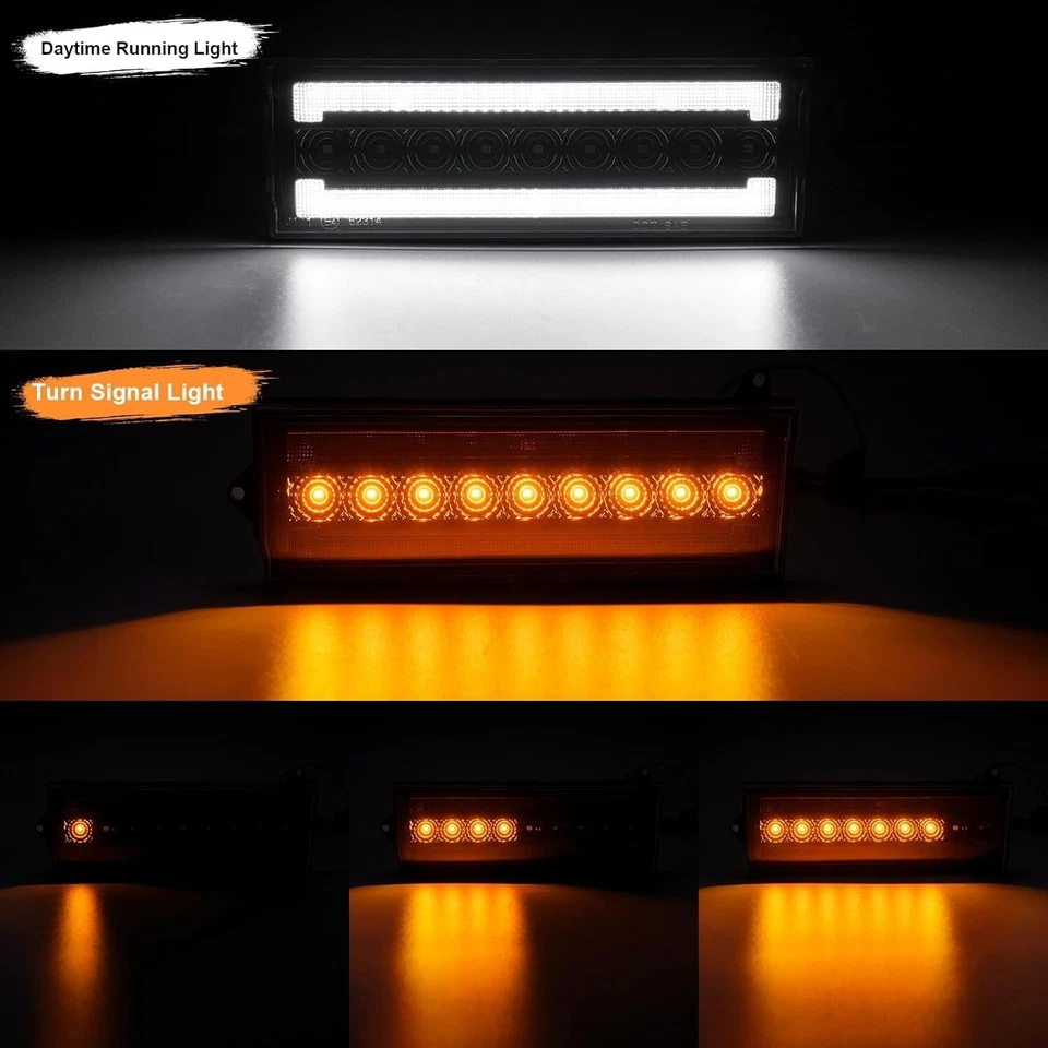 2X Luz de estacionamiento DRL señal de giro LED de esquina delantera para Jeep Cherokee XJ 1984-1996 Foto 2 de 4