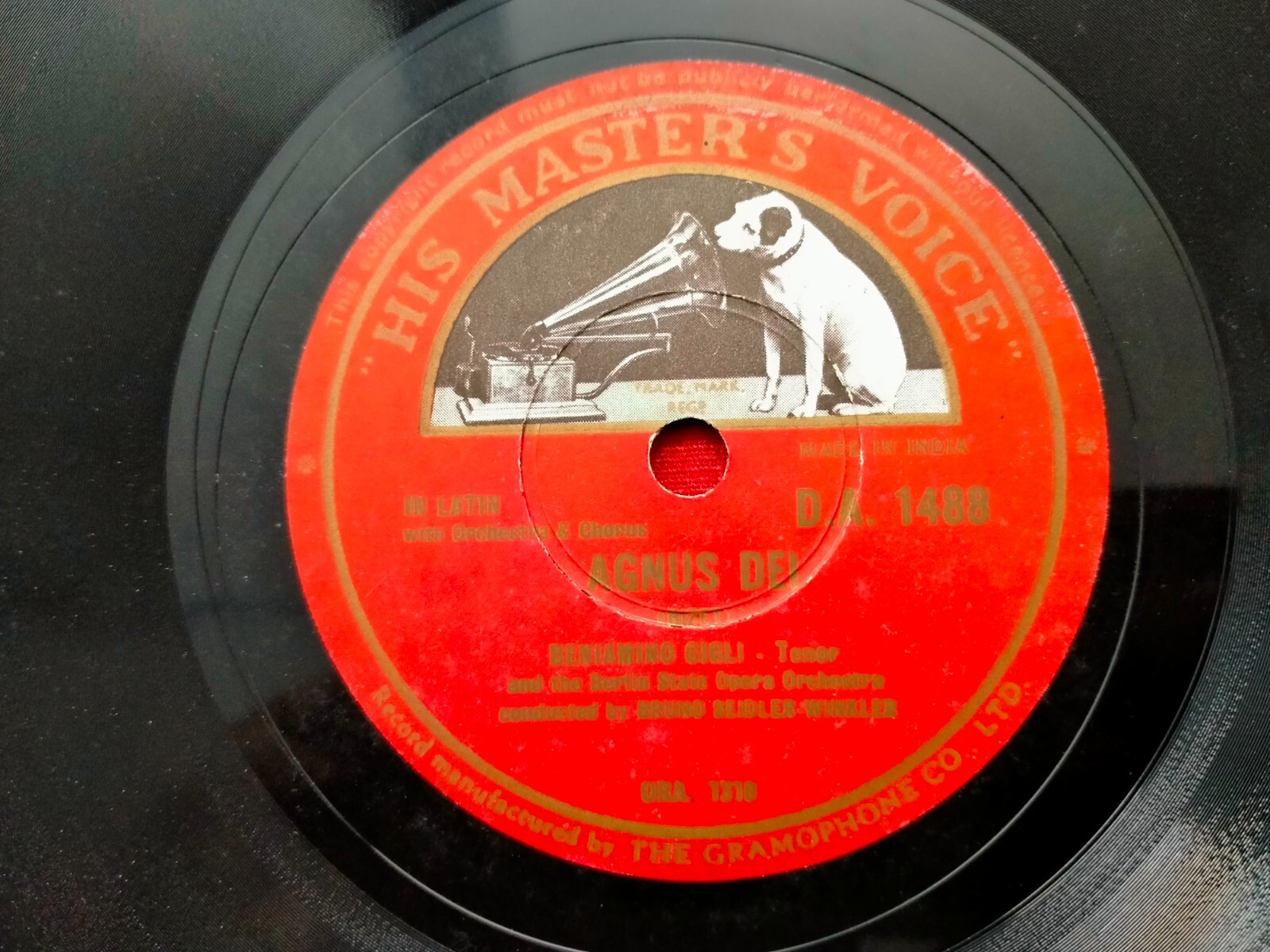 Beniamino Gigli Ave Maria/Agnus Dei Hmv Rare 78 Rpm Record ? Ex