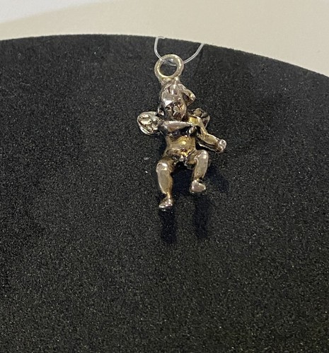 Cherub/ Baby Angel Charm/Pendant - Silver Tone-Retro Celestial Jewelry 3cm