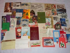 Christmas Ephemera Papers Cards Carol Booklets Wish List Santa & More 1946-2008