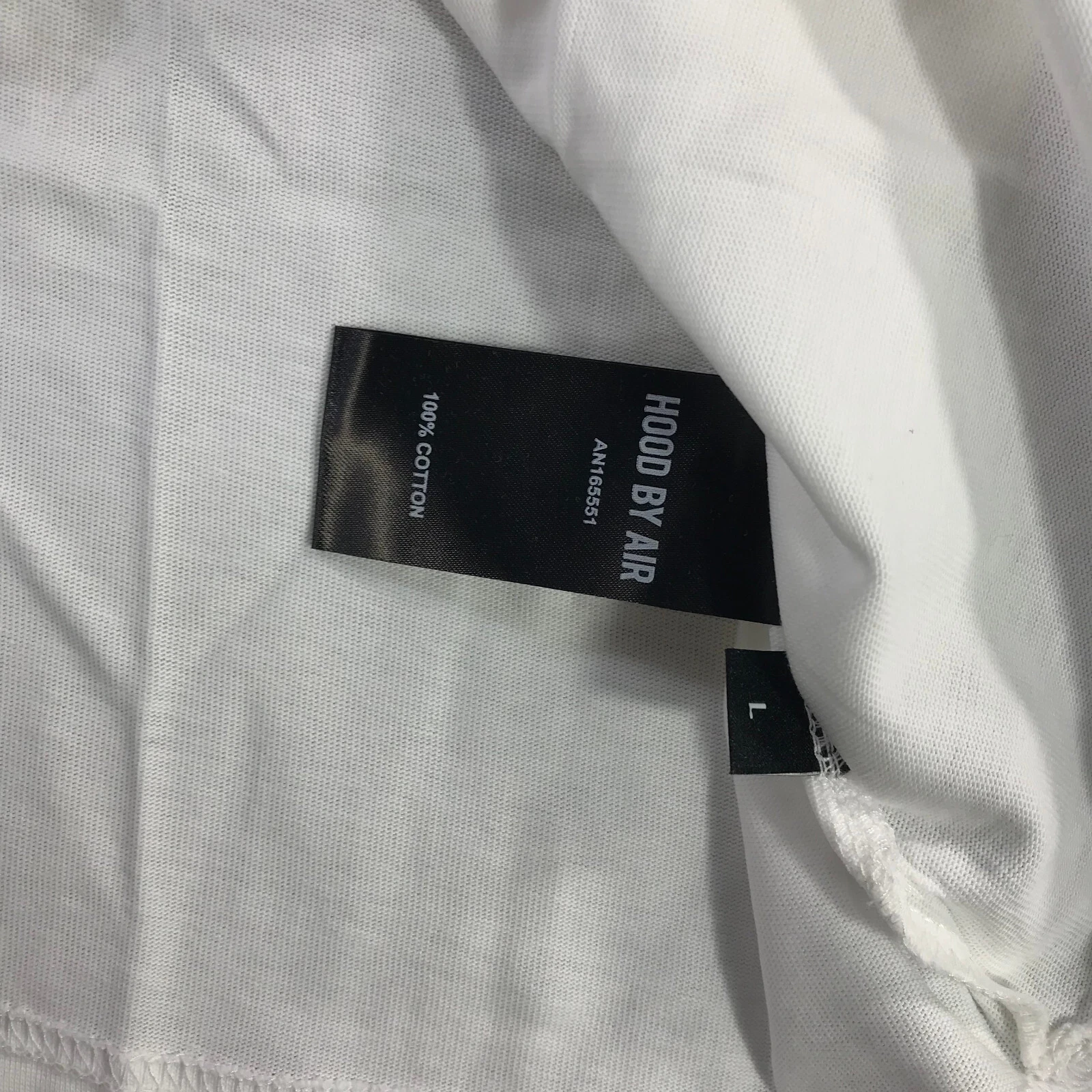 HBA (HOOD BY AIR) HBA Shirt Uomo Large Spell Out Hood By Air Tee Bianco Grigio Screensaver ge43534