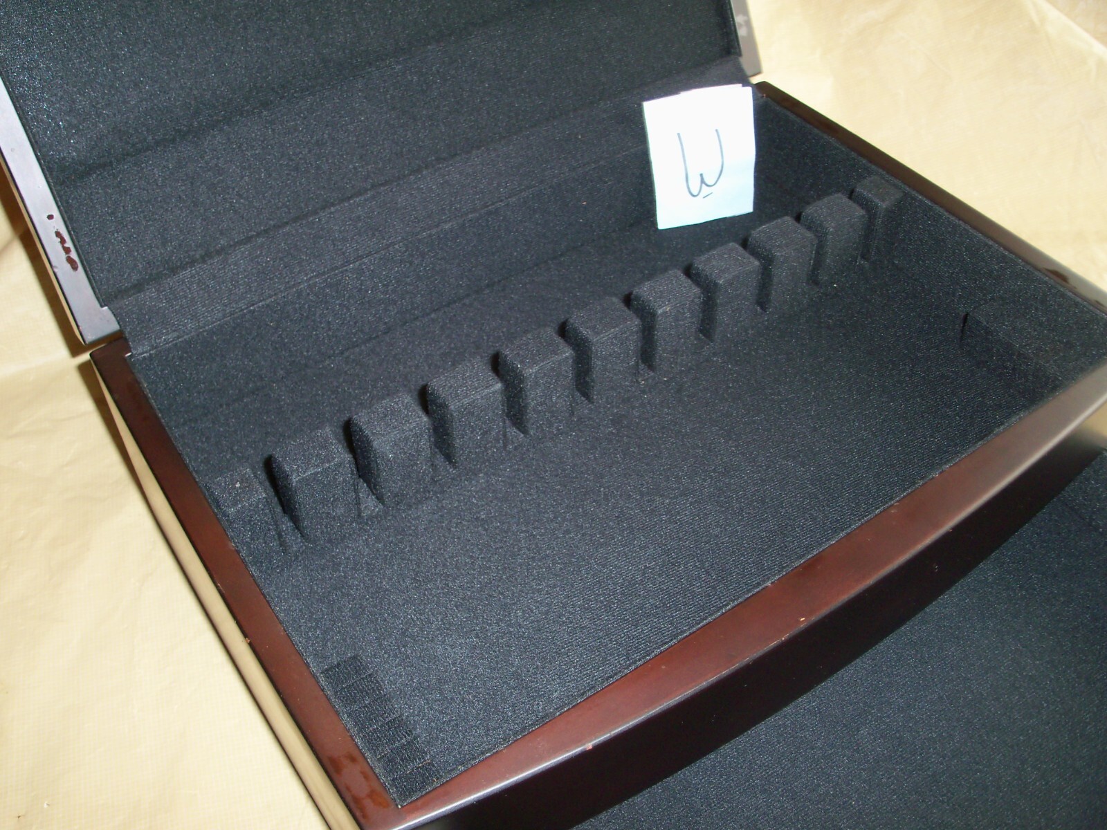 VTG WOOD FLATWARE SILVERWARE STERLING SILVER STORAGE BOX CHEST WITH