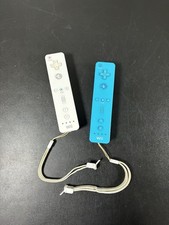 Nintendo OEM Wii Remote Controller Lot of 2 Tested Working Blue White