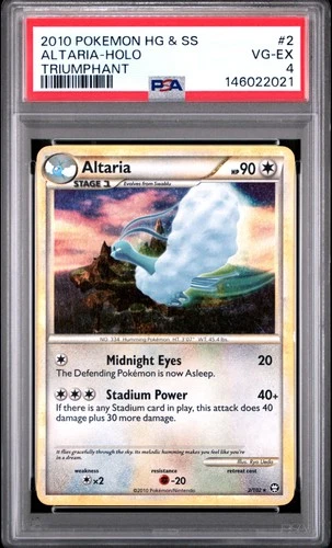 2010 POKEMON HEARTGOLD & SOULSILVER TRIUMPHANT #2 ALTARIA-HOLO PSA 4
