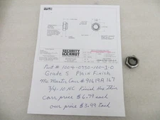 Security Locknut 3/4"-10 Finish Hex Nut Thin GR-5 USA 100 pcs 1004-0750-100-1-0