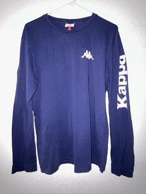 Kappa Cotton Jersey Long Sleeve T-Shirt Navy Blue XL Logo Men's Crew Neck