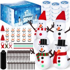 15 Pack Christmas Crafts Supplies, DIY Snowman Making Kit for Children, Christma