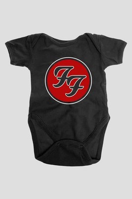 Foo Fighters Baby Grow FF Band Logo neu offiziell schwarz 0 bis 24 Monate