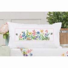 Craftways® Little Flowers Meadow Pillow Cover Counted Cross-Stitch Kit