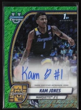 Kam Jones 2024-25 Bowman University Chrome #39 Prospects Auto Green Shimmer