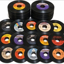 Lot of 100 Vintage 45 RPM Vinyl Records 7" Singles Mixed Artists CRAFTS DIY Deco