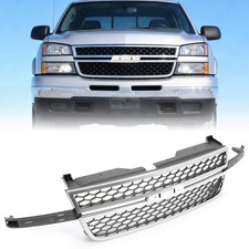 For 2003-2007 Silverado 1500 2500 3500 Hd Chrome Grille Honeycomb Style Grill