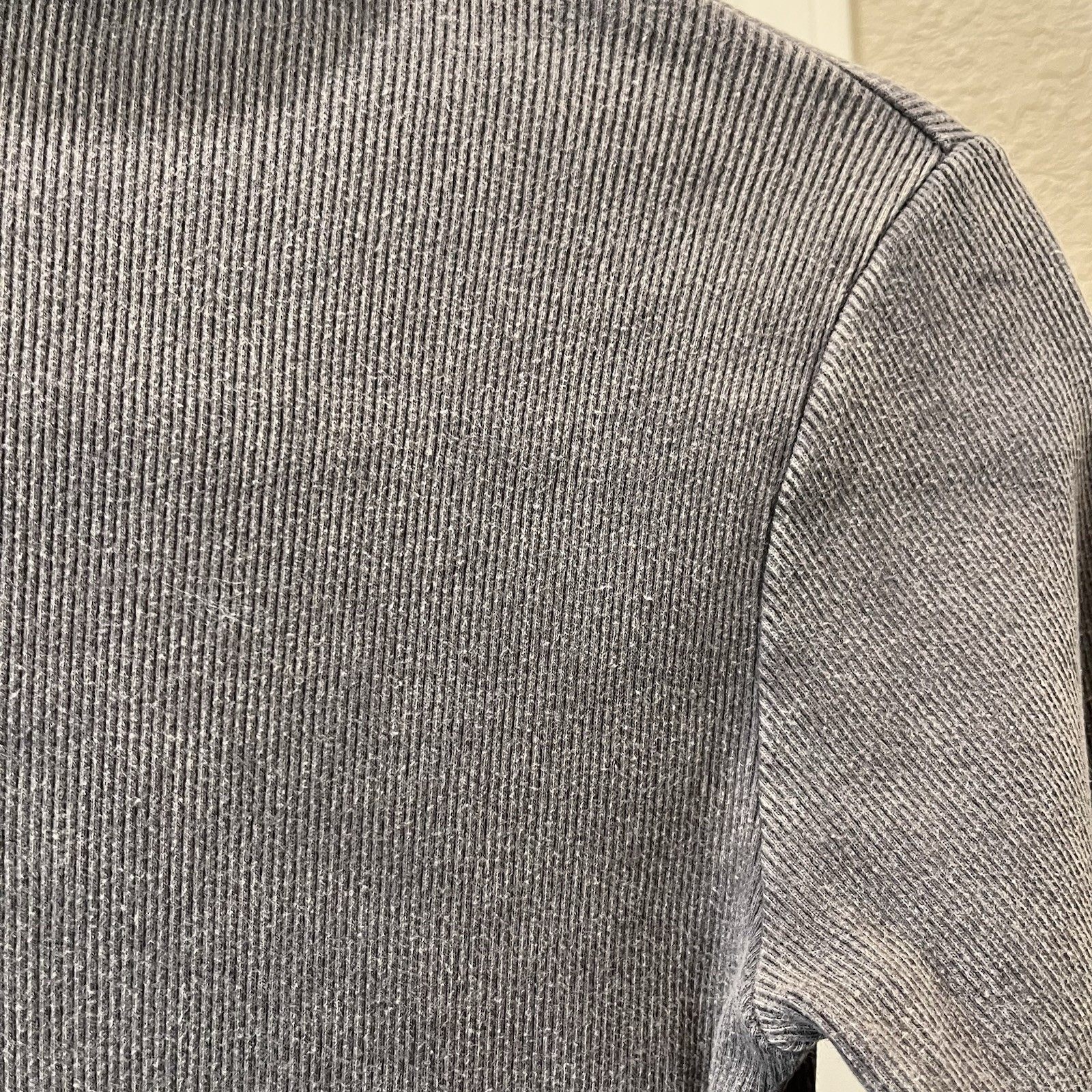 Zara Gray Ribbed Long Sleeve High Neck Bodycon Midi Dress Womens Size S thumbnail 4