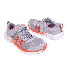 Under Armour Assert 10 AC Kids Running Shoes Sz 1.5Y Gray Orange Sneakers Strap