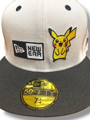 NEW ERA 59FIFTY Pokemon Pikachu Box Log Fitted Cap Black size 7 1