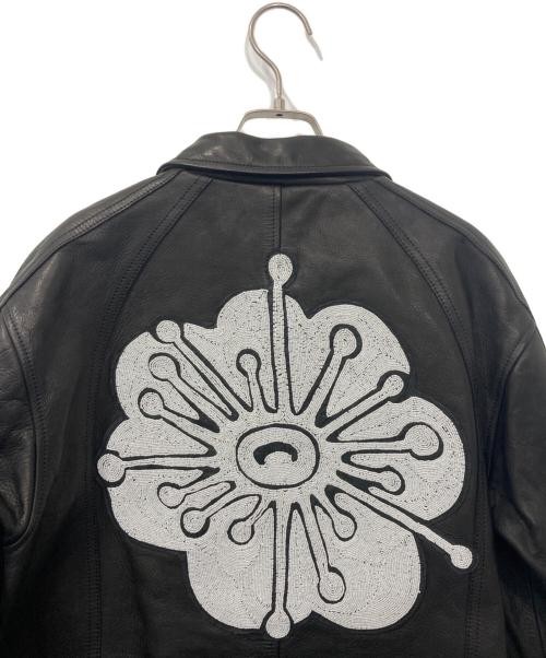 Beaded Leather Flight Jacket/Hand Embroidered Pat… - image 10