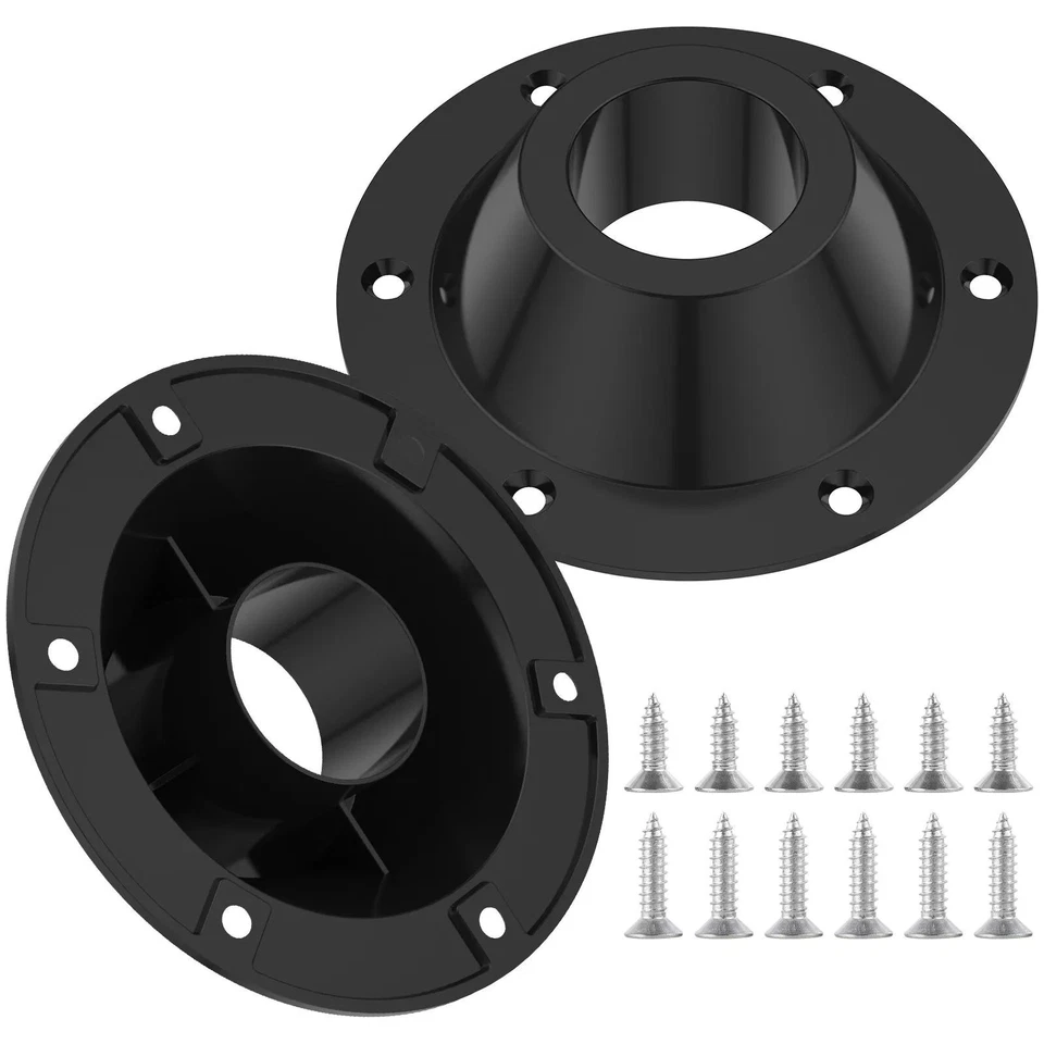 2 peças bases de mesa para trailers piso de alumínio suporte fixo acessórios campista preto - Imagem 2 de 4