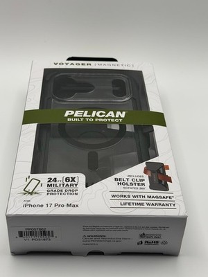 Pelican Voyager Black with Belt Clip for Iphone 17 Pro Max 6.9'' w/ MagSafe
