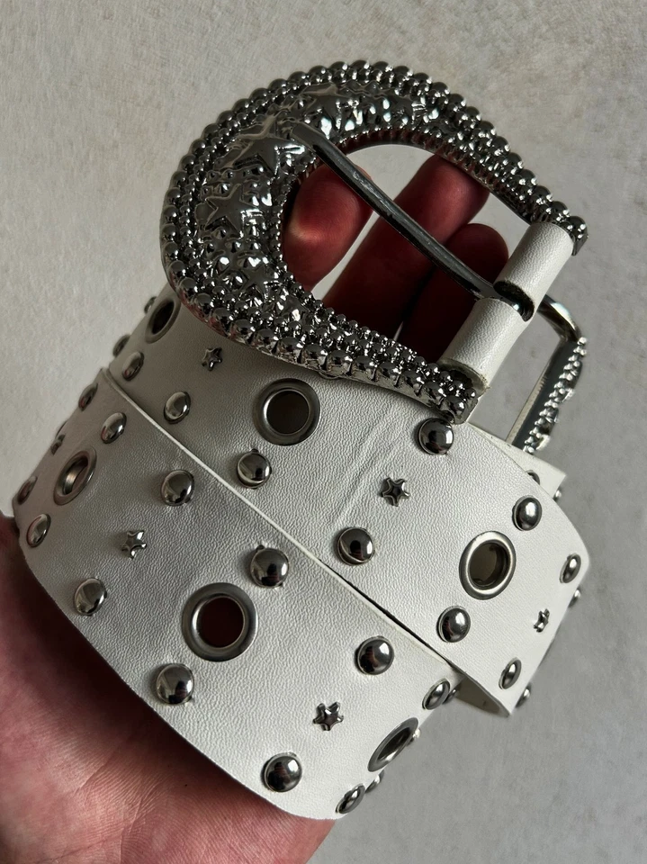 Cinturón de cuero vintage Y2K Streetwear estilo histérico japonés ropa de calle años 90 Foto 2 de 4