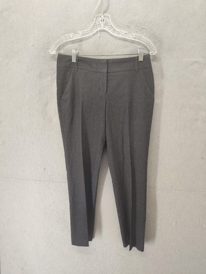 Express Editor Pants Women 4 Gray Straight Leg Trouser Office Career Stretch