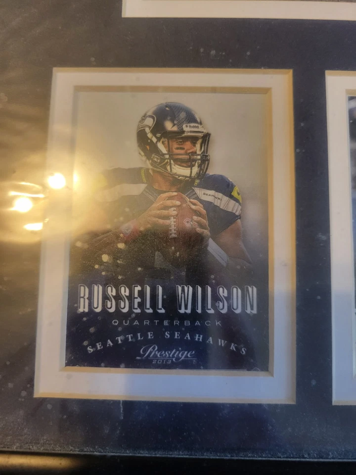 Seattle Seahawks Russell Wilson Framed Photo And Trading Cards 12" X 16" - Image 3 of 4
